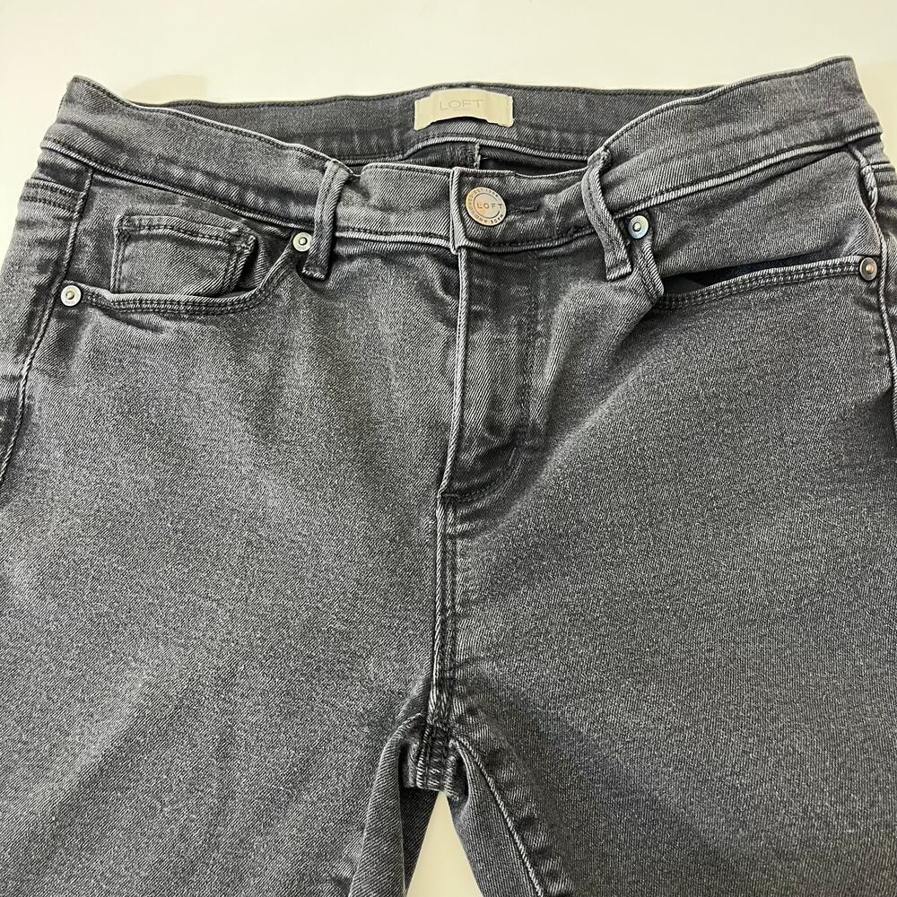 LOFT Outlet Women’s Modern Skinny Jeans Gray Black Wash Size 6 Mid Rise - Picture 5 of 10
